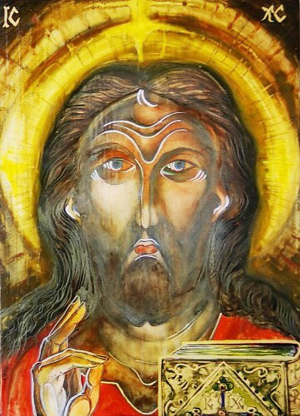 „CHRYSTUS PANTOKRATOR” – ikona na desce lipowej, wyk. Zbyszek Kresowaty